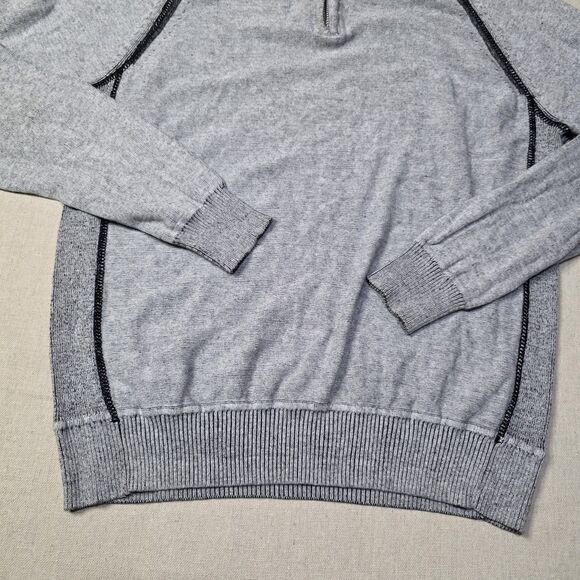 BKE Buckle Mens Size Medium Quarter Zip Pullover Sweater Gray Long Sleeve - Picture 3 of 7